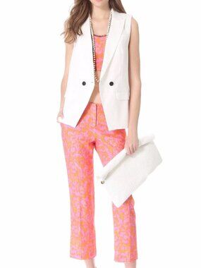 ELIZABETH AND JAMES Gladys Jacquard Linen Pants NWT $265